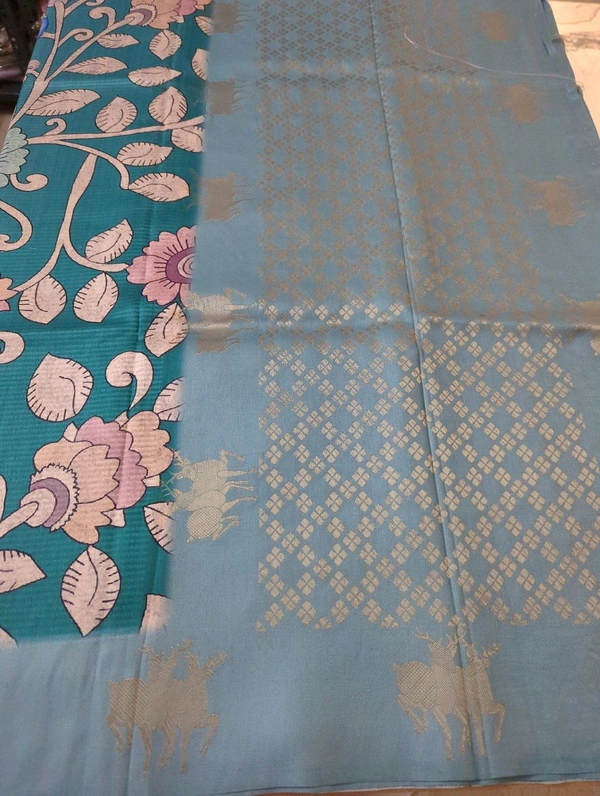 Soft Tusser Mushru - Teal