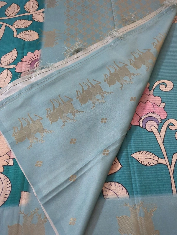 Soft Tusser Mushru - Teal
