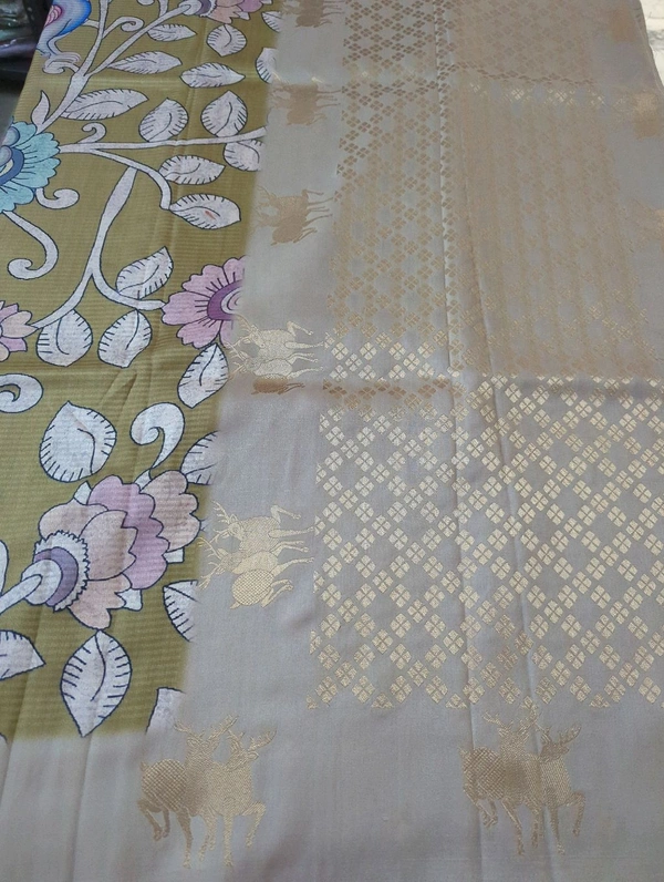 Soft Tusser Mushru - Forest Green