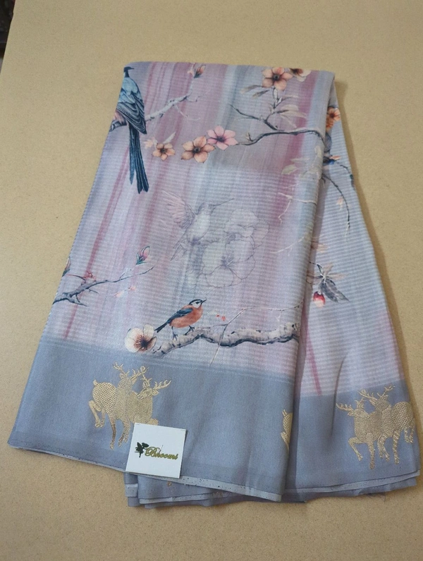 Soft Tusser Mushru - Gray