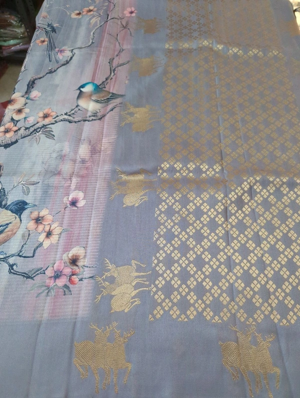 Soft Tusser Mushru - Gray