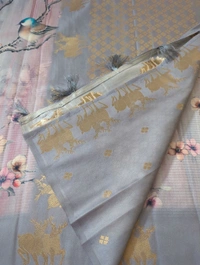Soft Tusser Mushru - Gray