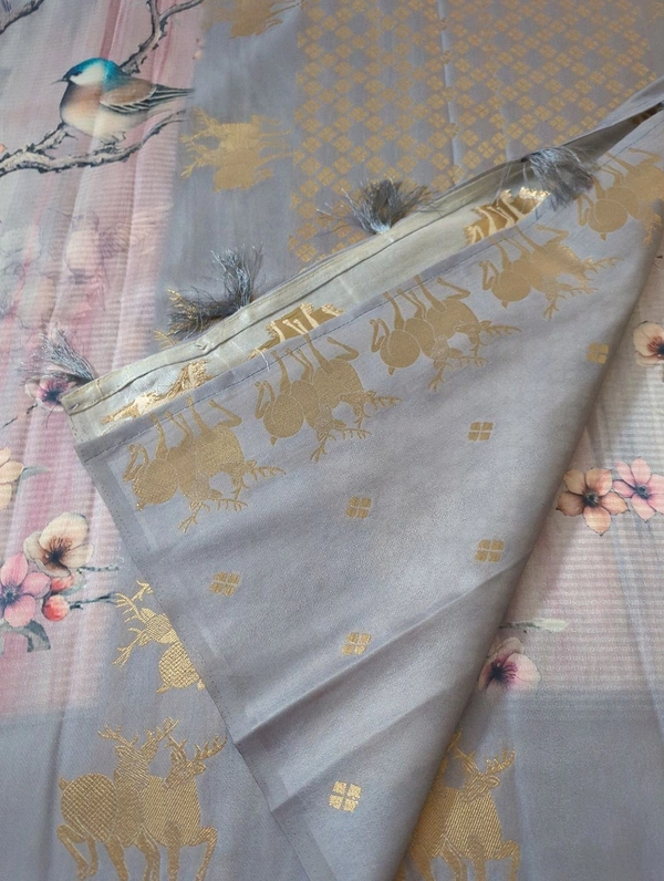 Soft Tusser Mushru - Gray