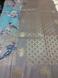 Soft Tusser Mushru - sky blue