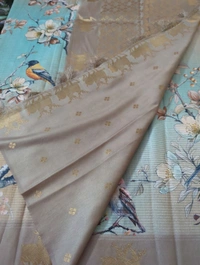 Soft Tusser Mushru - sky blue
