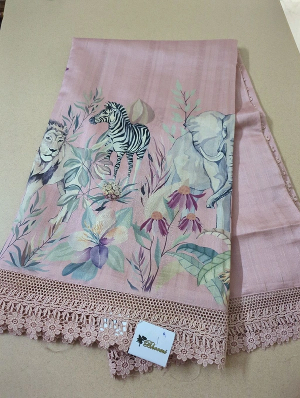 Designer Tusser Digital  - Pink 9