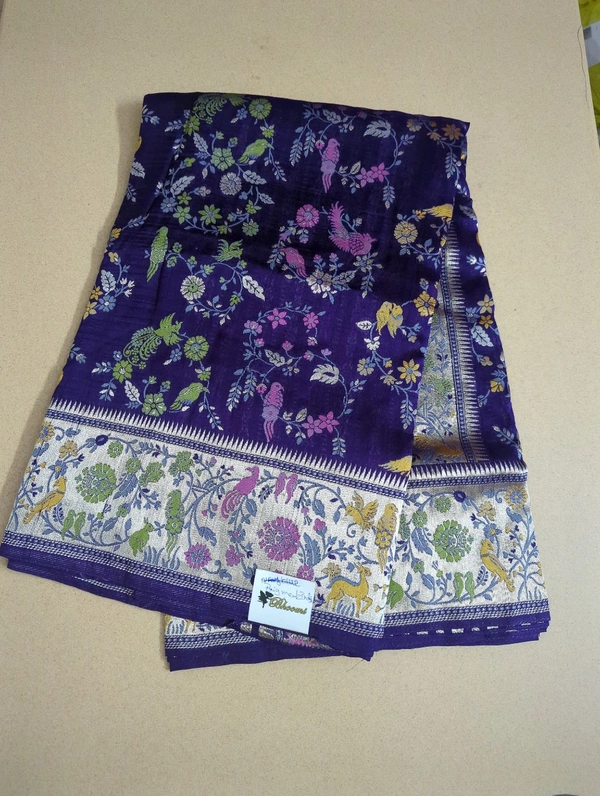 Tusser Georgette Offer - Pigment Indigo