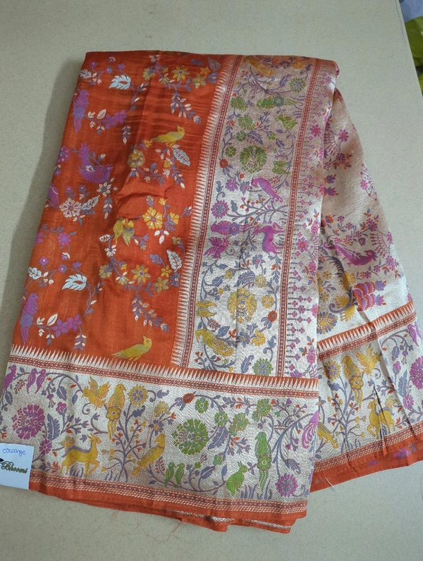 Tusser Georgette Offer - Orange