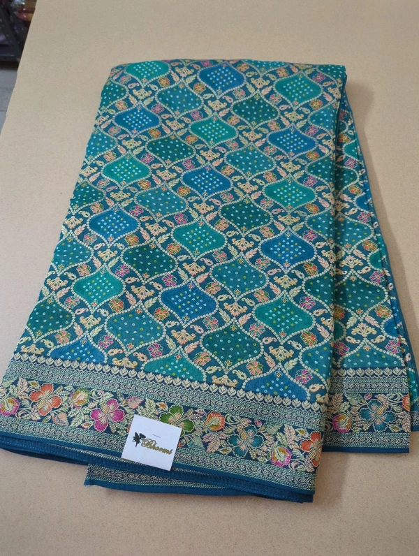 Pure Georgette Rang kart  - Teal