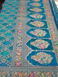 Pure Georgette Rang kart  - Teal