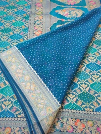 Pure Georgette Rang kart  - Teal