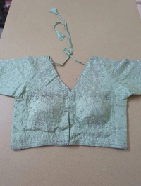 Soft Russian With Desiner Readymade Blouse  - Opal