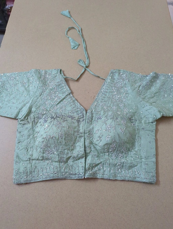 Soft Russian With Desiner Readymade Blouse  - Opal