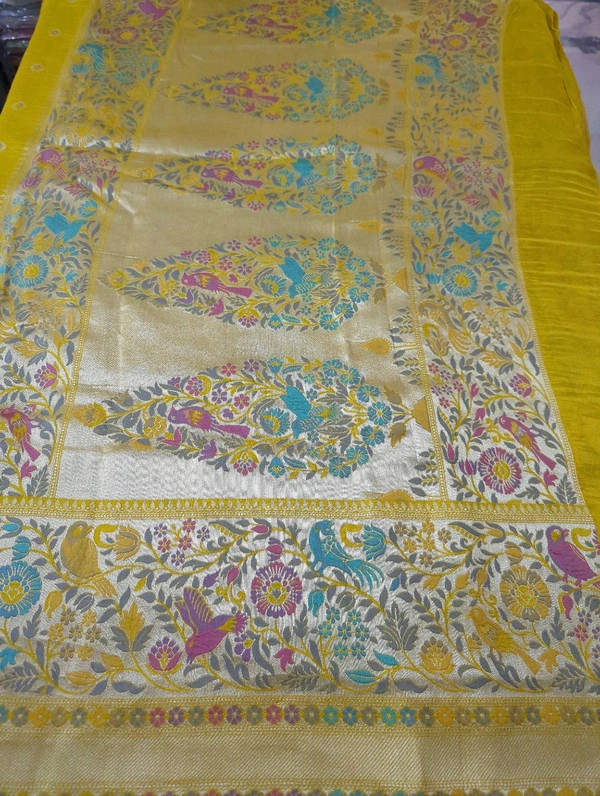 Tussar Georgette  - Gold