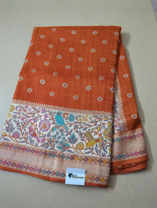 Tussar Georgette  - orange