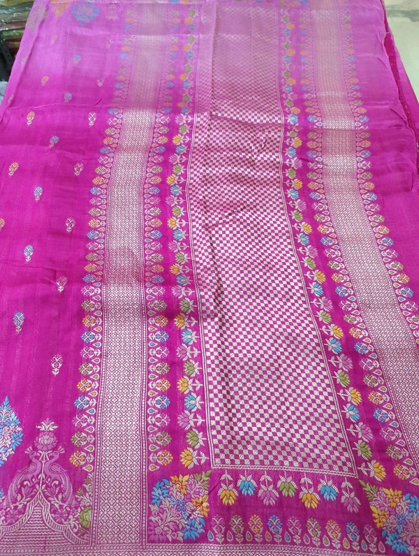 Tussar Georgette  - pink