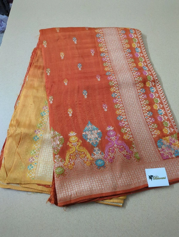 Tussar Georgette  - orange