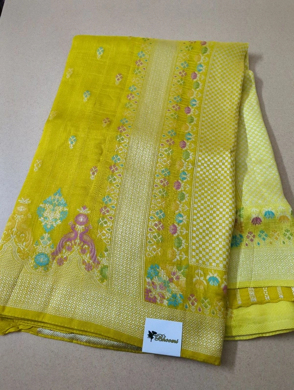 Tussar Georgette  - Gold