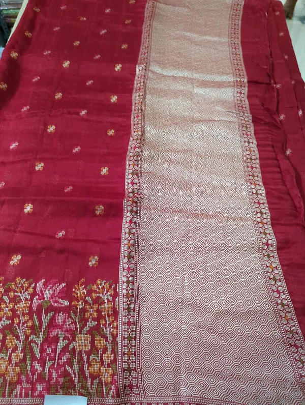 Tusser Georgette Offer - red