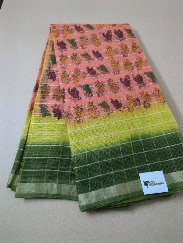 Pure Cotton Kota Checks - orange