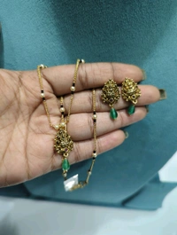 Black Beads With Antique Pendent set