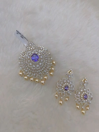 Diamond Replica Pendant With Eartops - Vz