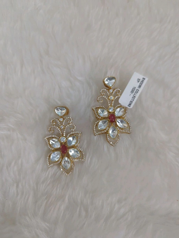 Premium Mossanite Earrings  - Vz, pink