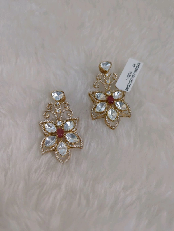 Premium Mossanite Earrings  - Vz, pink