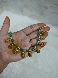 Laxmi Pendants Neck Set With Real Beads - Vz