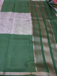 Tussar Checks - green
