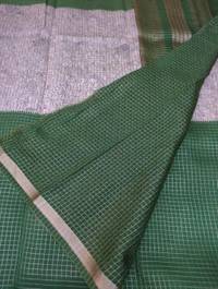 Tussar Checks - green