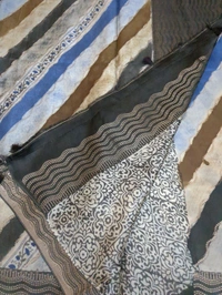 Pure Mushru With Block Print - Gray 2