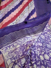 Pure Mushru With Block Print - Fuchsia Blue 5
