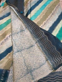 Pure Mushru With Block Print - Sherpa Blue 7
