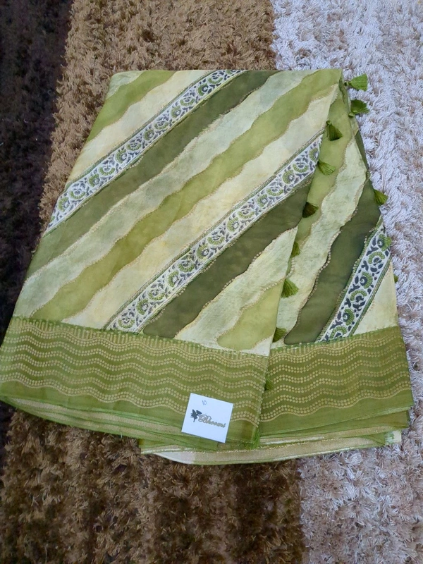 Pure Mushru With Block Print - Fern 10