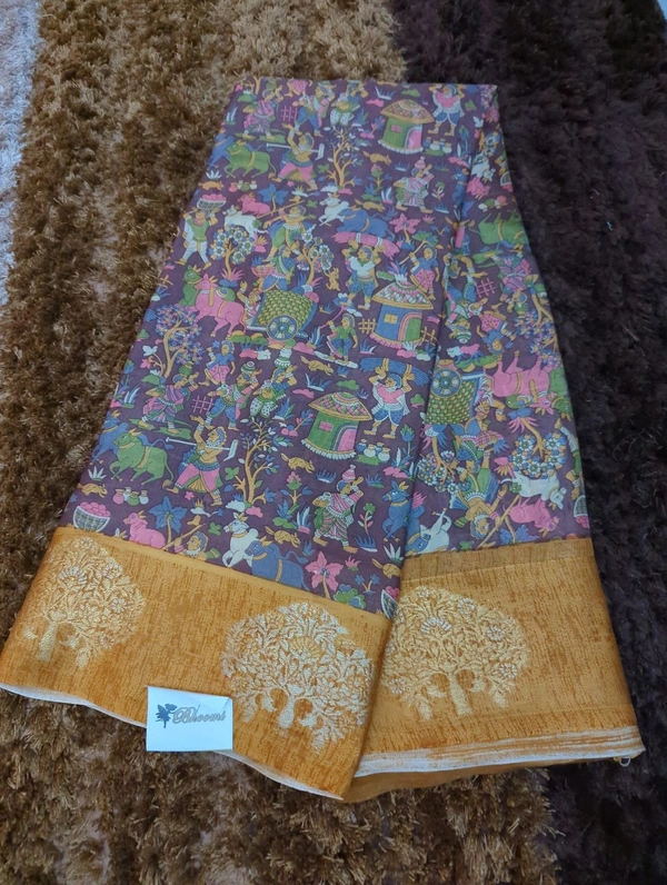 Soft Crepe With Weaving  - Brown