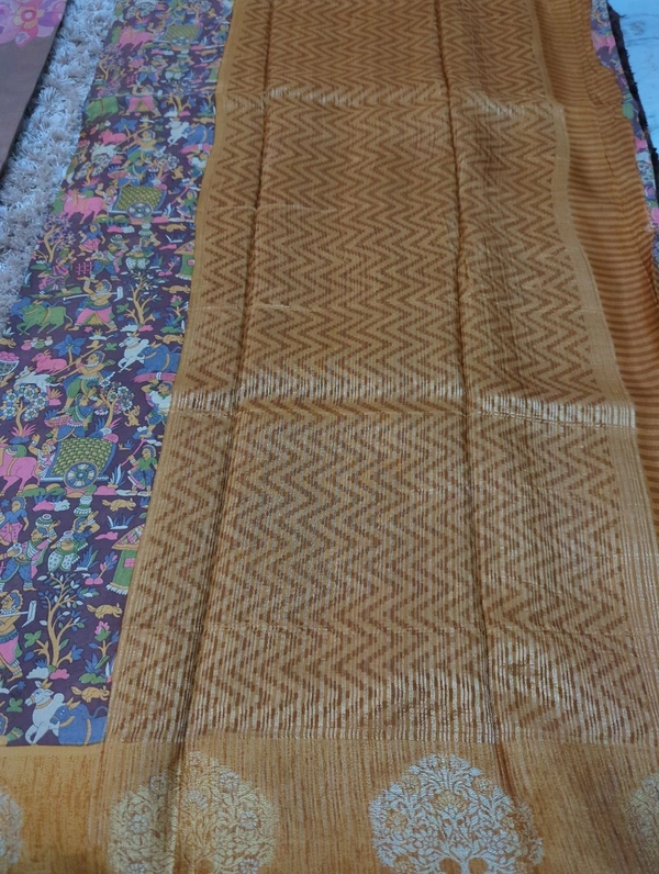 Soft Crepe With Weaving  - Brown