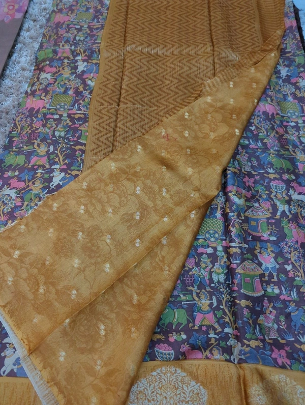 Soft Crepe With Weaving  - Brown