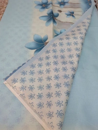 Kota With Pita Work - sky blue