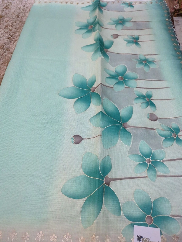 Kota With Pita Work - Eastern Blue