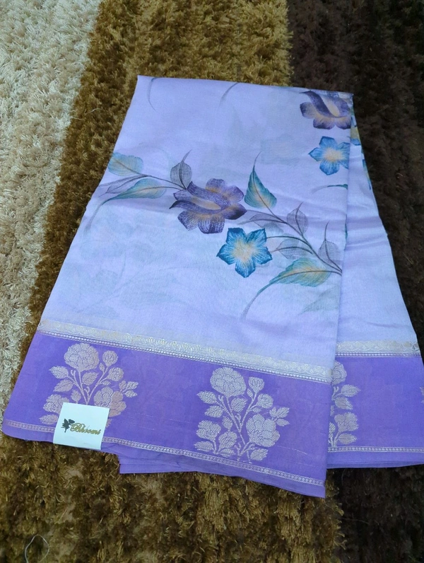 Mango Tusser Hand-painted  - Blue Chalk