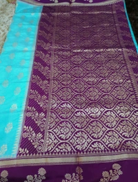 Soft Chiniya Pattu  - sky blue