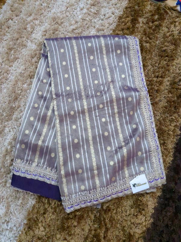 Pure Tissue With Designer Blouse  - Wisteria