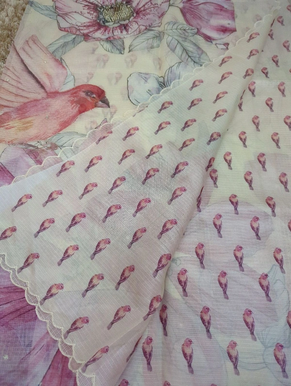 Silk Kota Work  - Beige