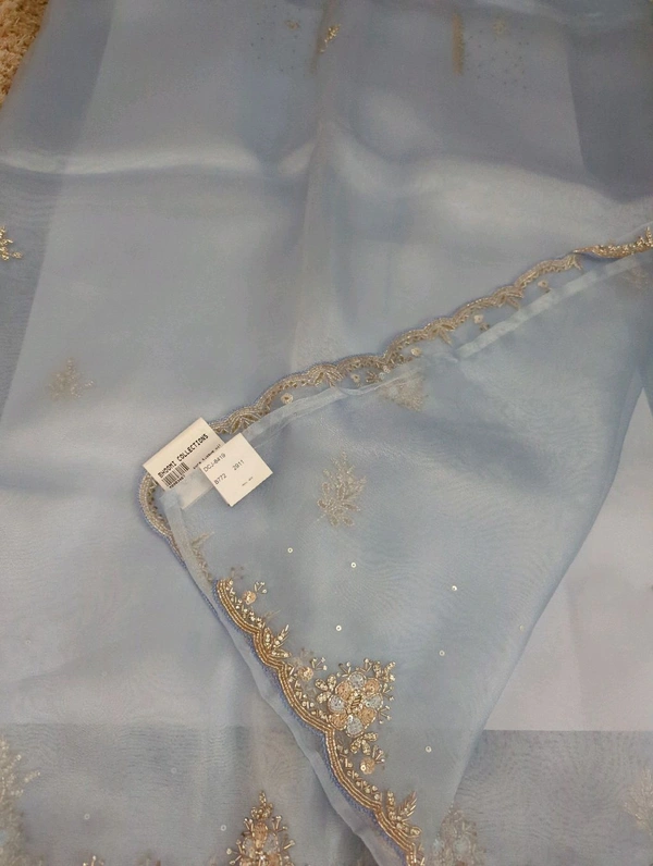 Pure Tissue With Hand Work  - blue