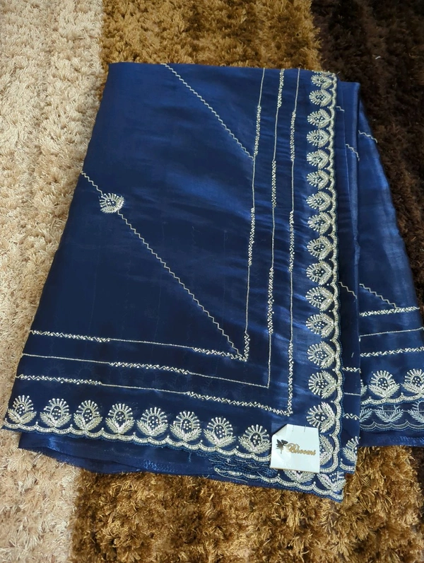 Designer Hand Work Saree - Navy Blue