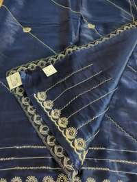Designer Hand Work Saree - Navy Blue