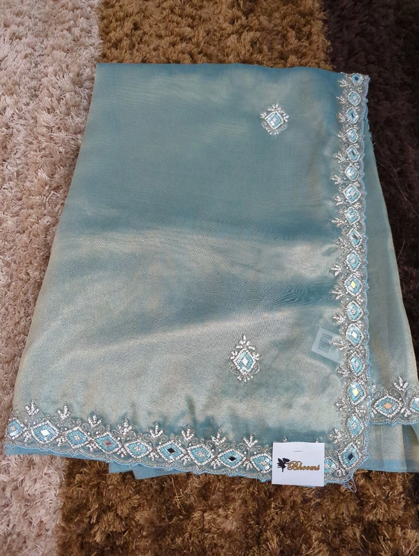 Pure Tissue With Hand Work - Jungle Mist