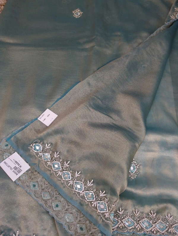 Pure Tissue With Hand Work - Jungle Mist