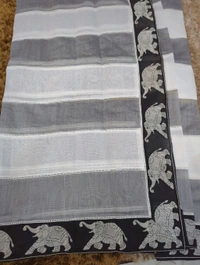Chanderi Embroidery  - Black